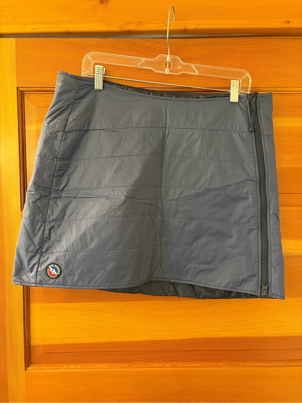 Puffy periwinkle Mini Skirt with Side Zip